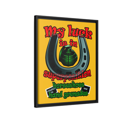 my luck - framed canvas art (yellow)