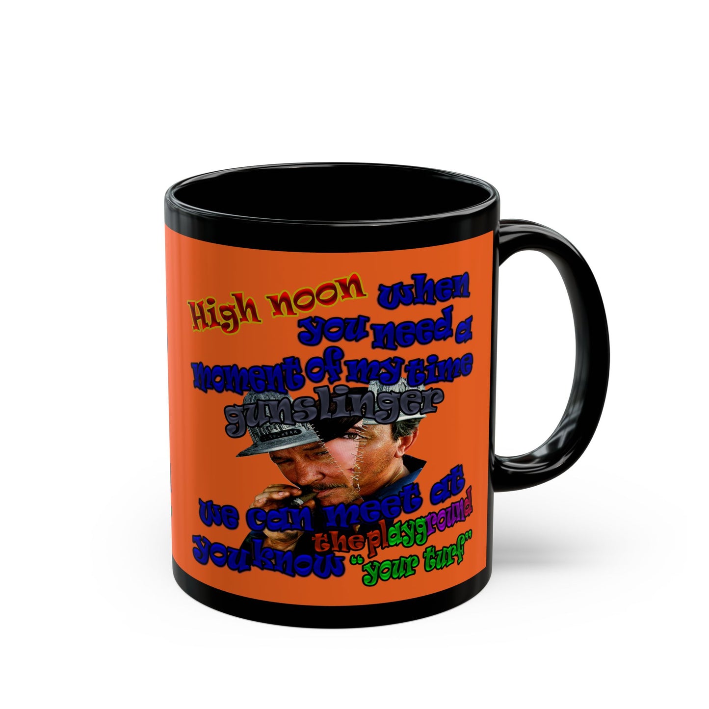 high noon - Black Mug (orange)