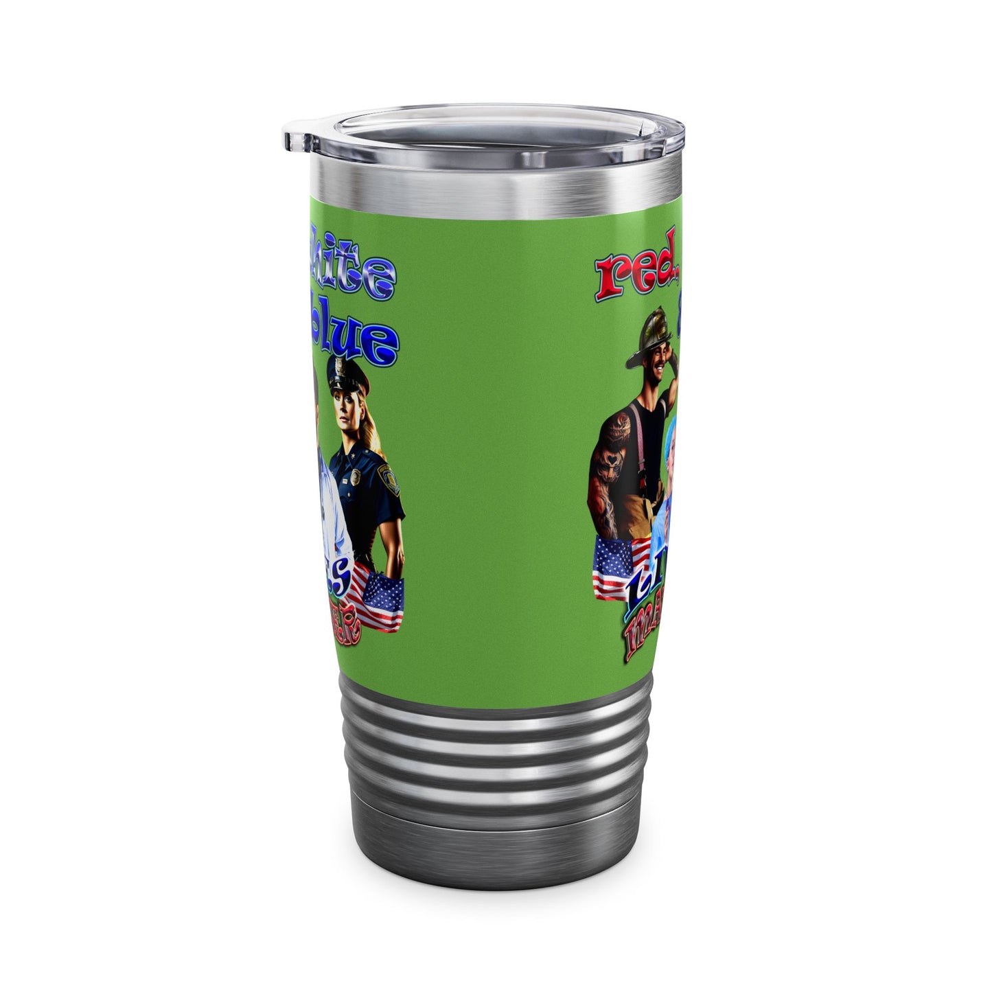 rw&b lives matter - Ringneck Tumbler, 20oz (green)