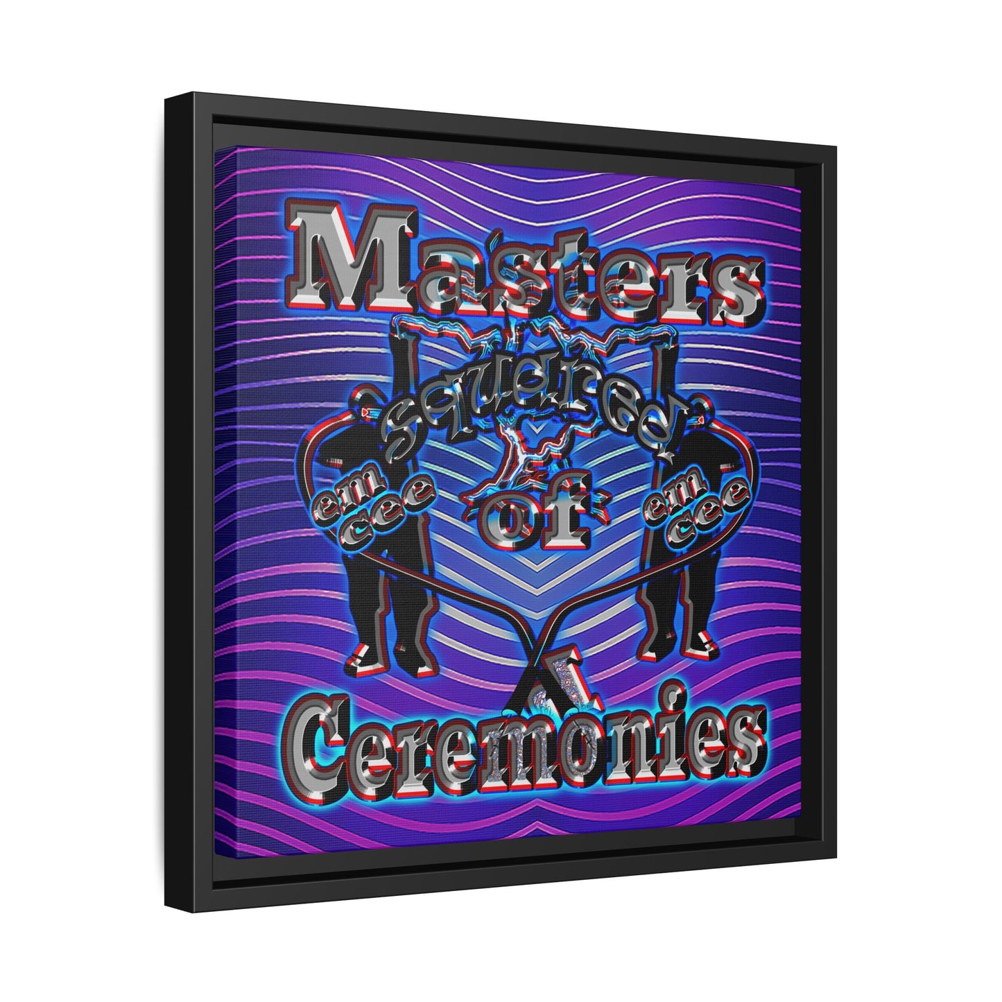 em cee squared - framed canvas art (purple wave)
