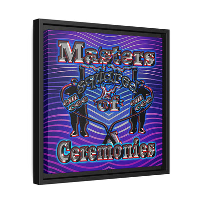 em cee squared - framed canvas art (purple wave)