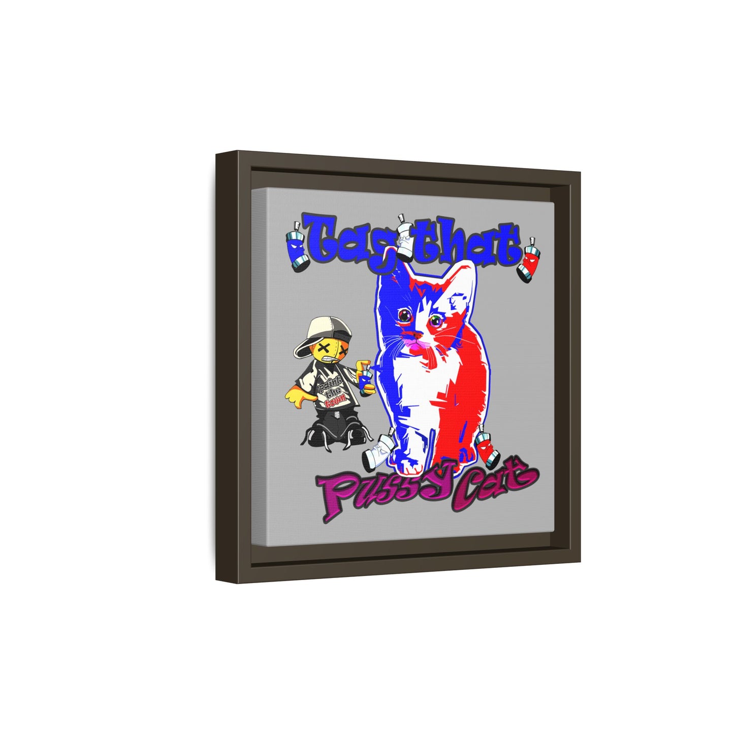 tag that - framed canvas art (light grey)