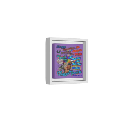 drop the beat - framed canvas art (light purple)