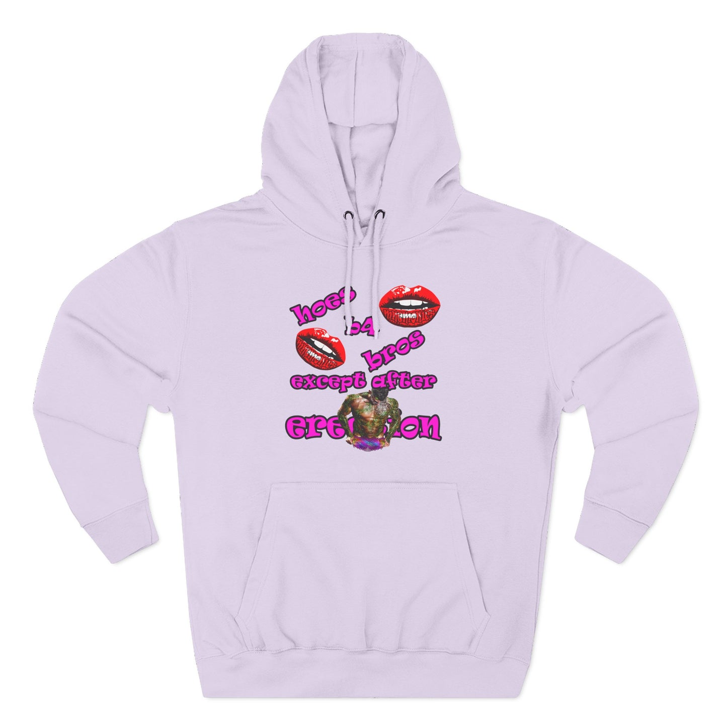 hoes b4 bros - Three-Panel Fleece Hoodie