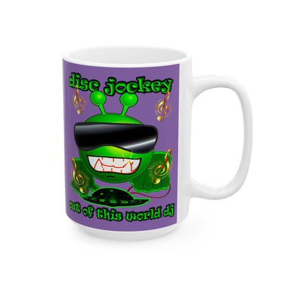 disc jockey - White Mug (light purple)