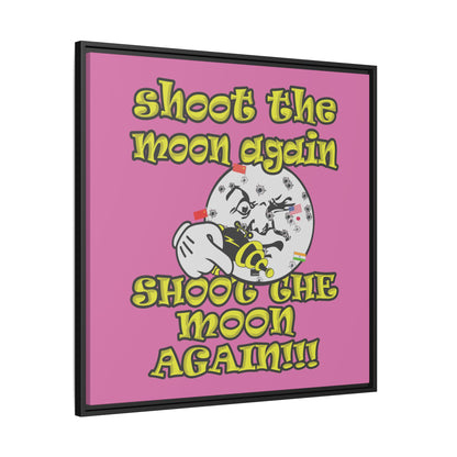 shoot the moon again - framed canvas art (light pink)