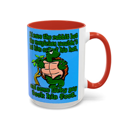 turtle race - Accent Mug (light blue-purple wave)