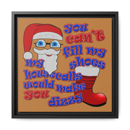 santa's shoes - framed canvas art (light brown)