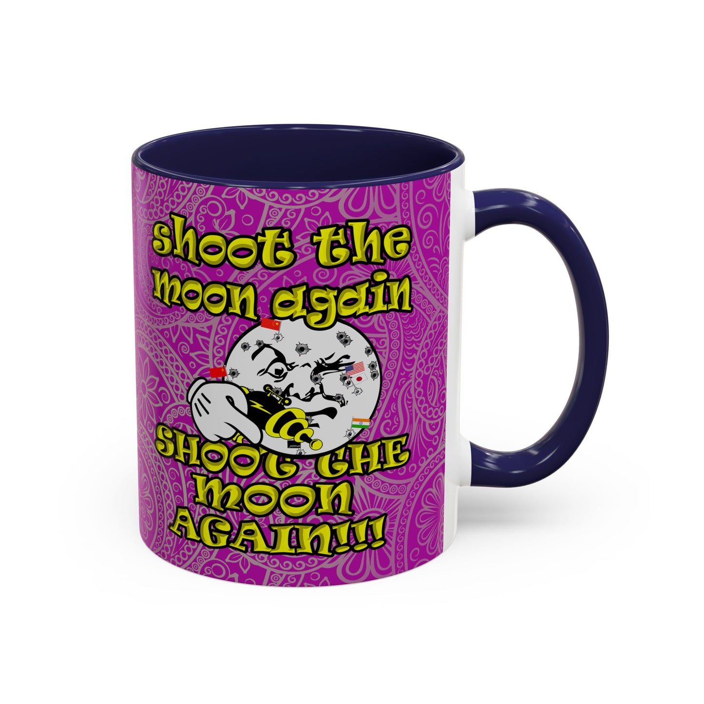 shoot the moon again - Accent Mug (pink swirl)