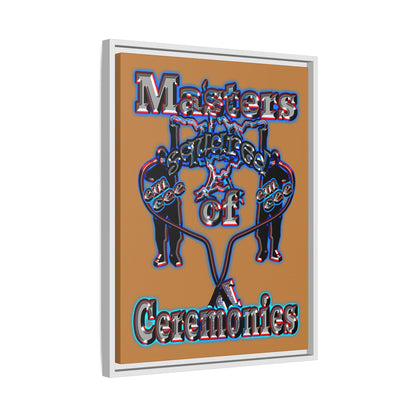 em cee squared - framed canvas art (light brown)