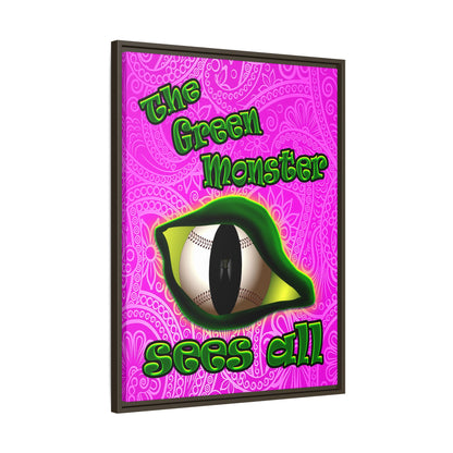 green monster - framed canvas art (pink swirl)