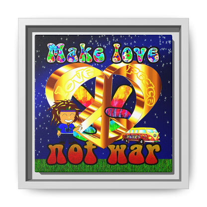 love peace - framed canvas art ('snoops' background)