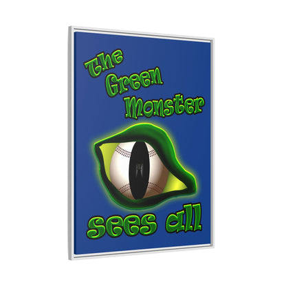 green monster - framed canvas art (dark blue)