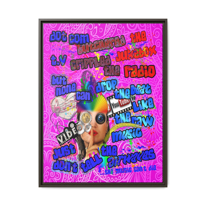 drop the beat - framed canvas art (pink swirl)