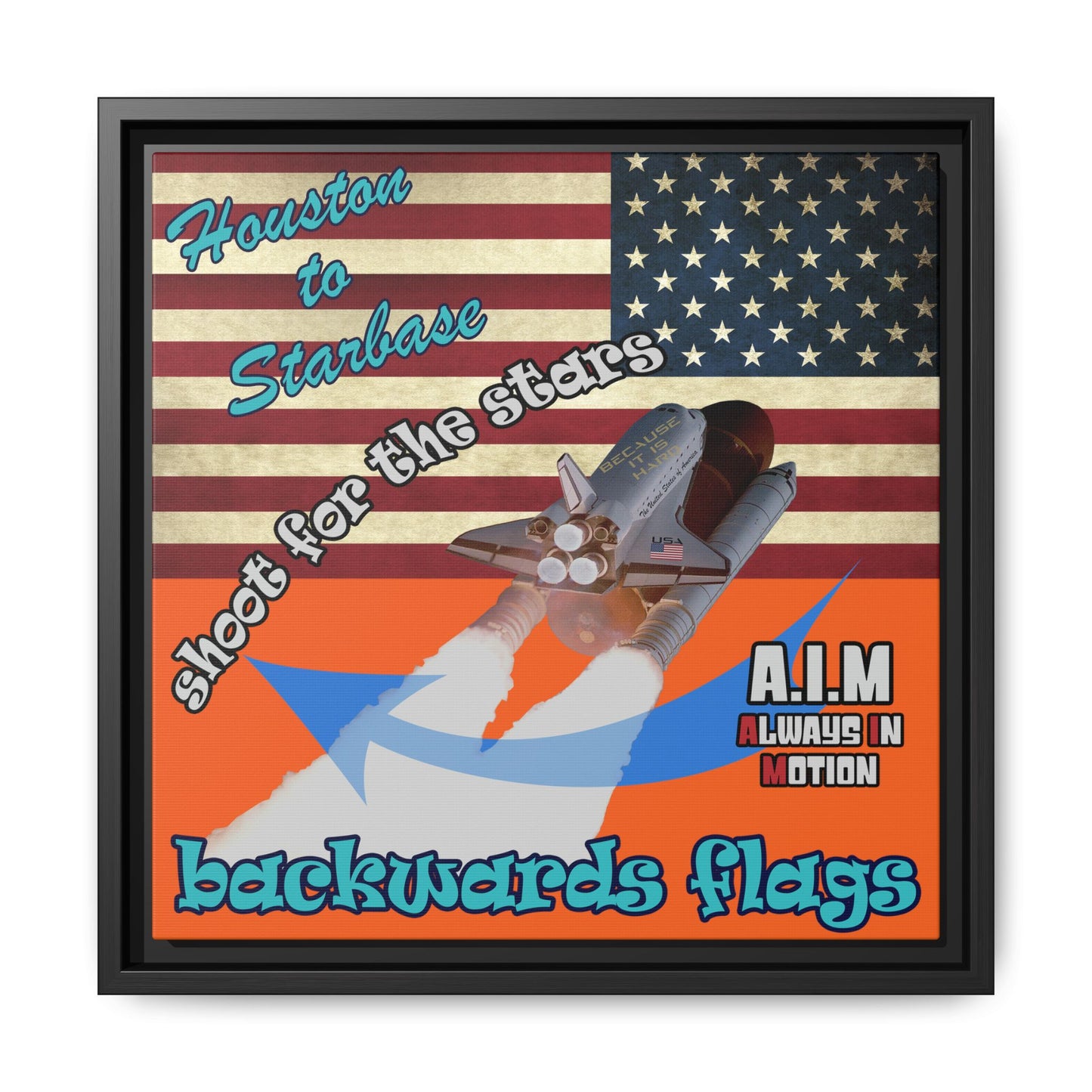 shoot for the stars - framed canvas art (orange)