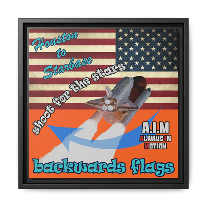 shoot for the stars - framed canvas art (orange)