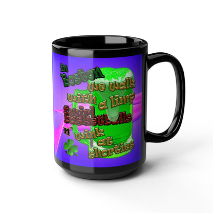 celtics logo - Black Mug (purple-pink wave)