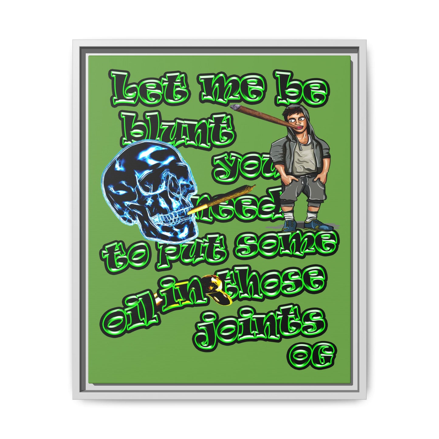 og - framed canvas art (green)