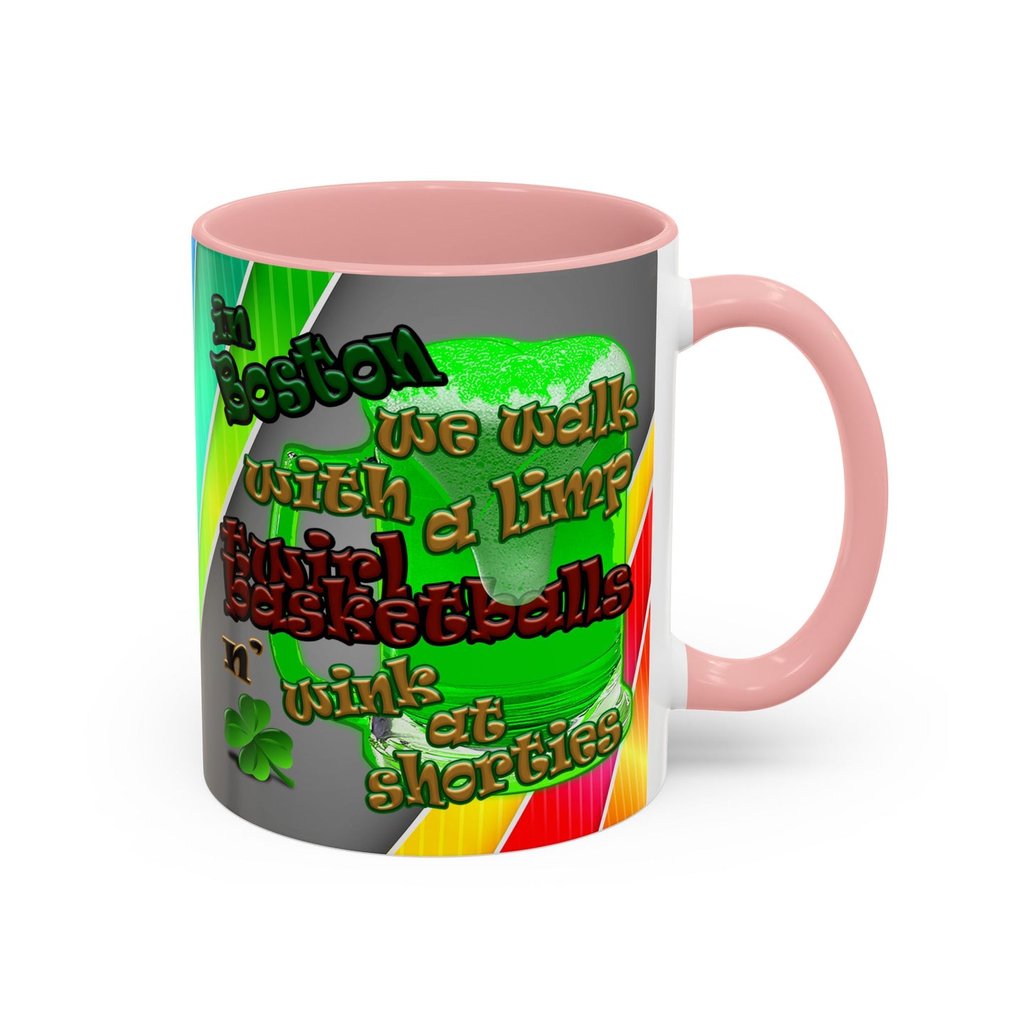 celtics logo - Accent Mug (rainbow split)