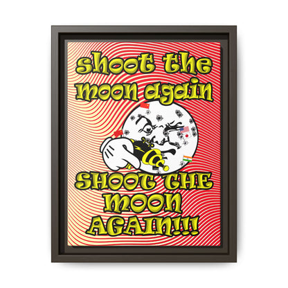 shoot the moon again - framed canvas art (yellow-orange wave)