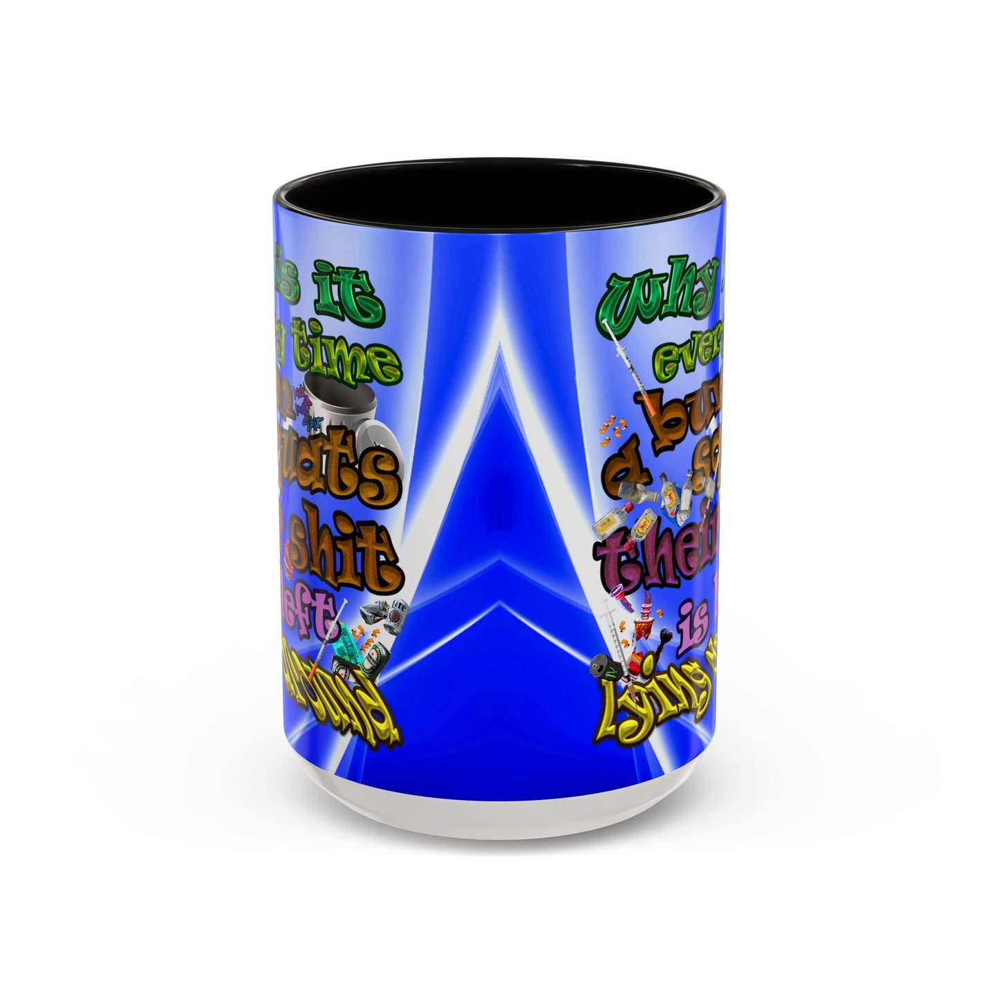 the bum's shit - Accent Mug (blue-white wave)