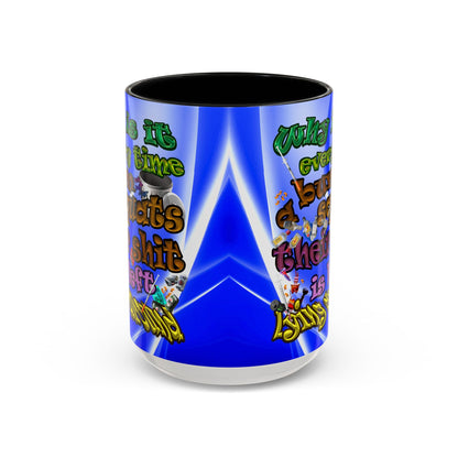 the bum's shit - Accent Mug (blue-white wave)