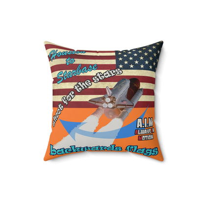 shoot for the stars - Faux Suede Square Pillow - (crusta)