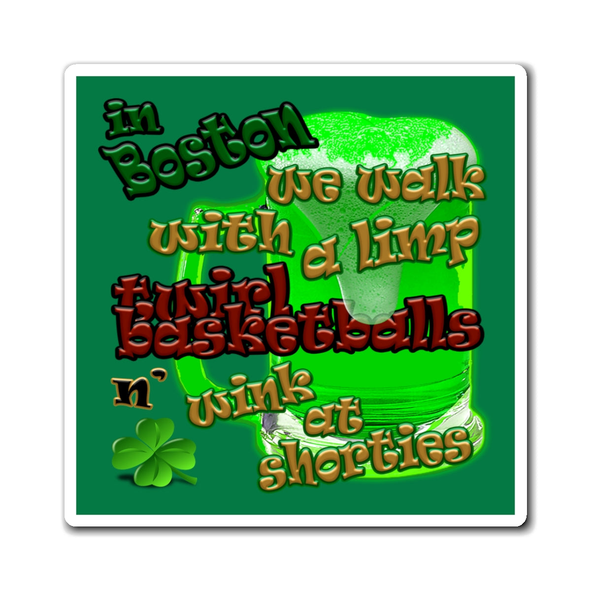 celtics logo - Magnets - (dark green)