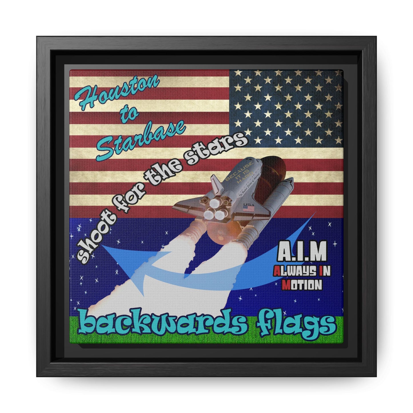 shoot for the stars - framed canvas art ('snoops' background)