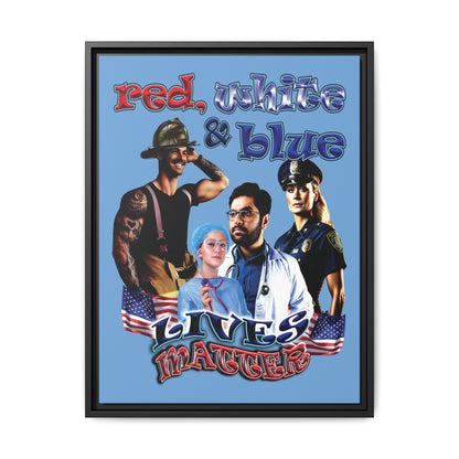 rw&b lives matter - framed canvas art (light blue)