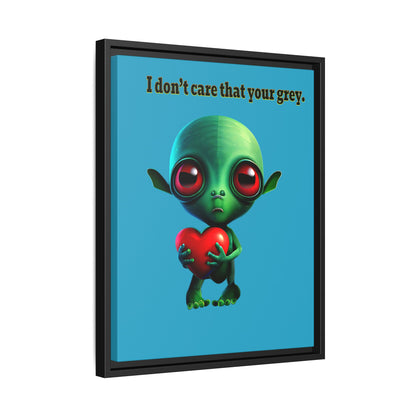 I don't care that your grey - framed canvas art (turquoise)