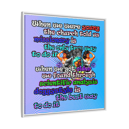 doggystyle - framed canvas art (light blue-purple wave)