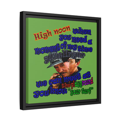 high noon - framed canvas art (green)