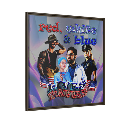 rw&b lives matter - framed canvas art (grey-pink wave)