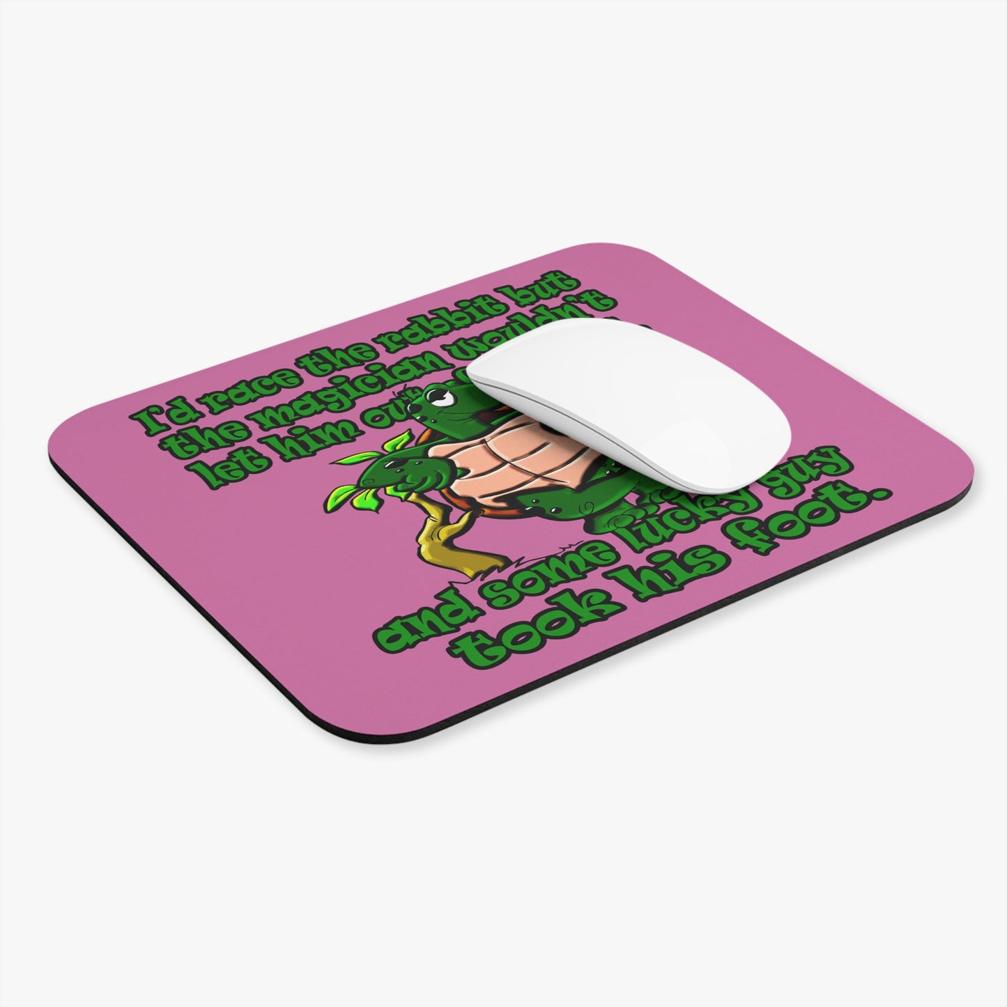 turtle race - Mouse Pad (Rectangle) (light pink)