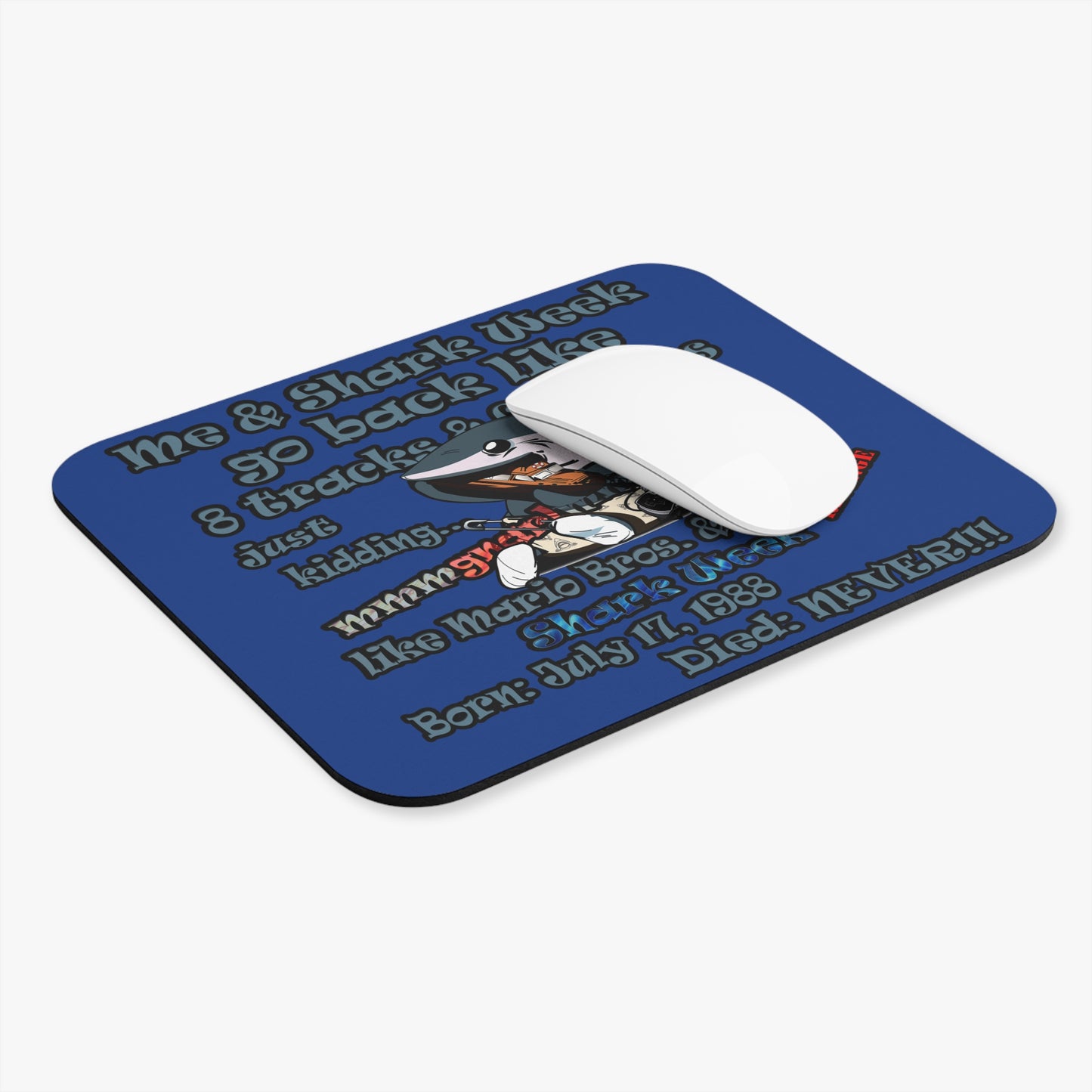 shark week - Mouse Pad (Rectangle) - (dark blue)