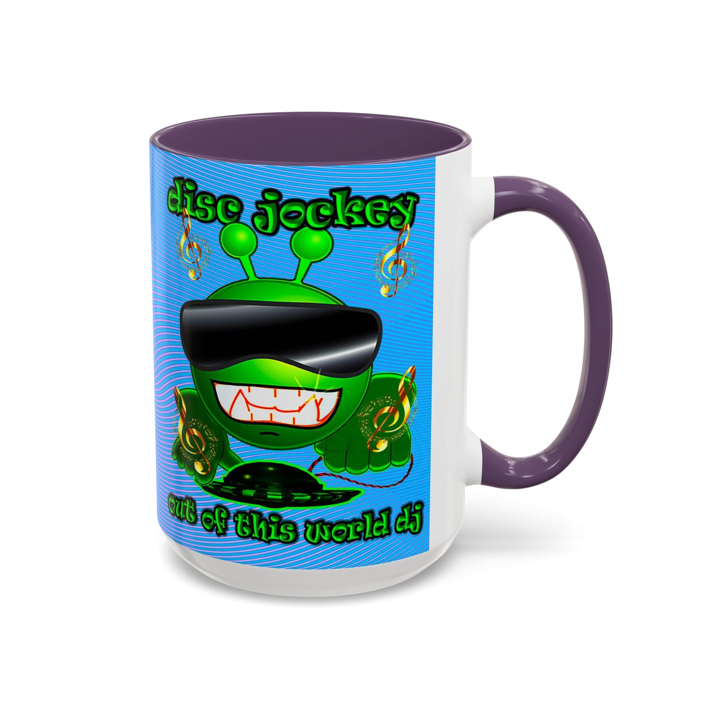 disc jockey - Accent Mug (light blue-purple wave)