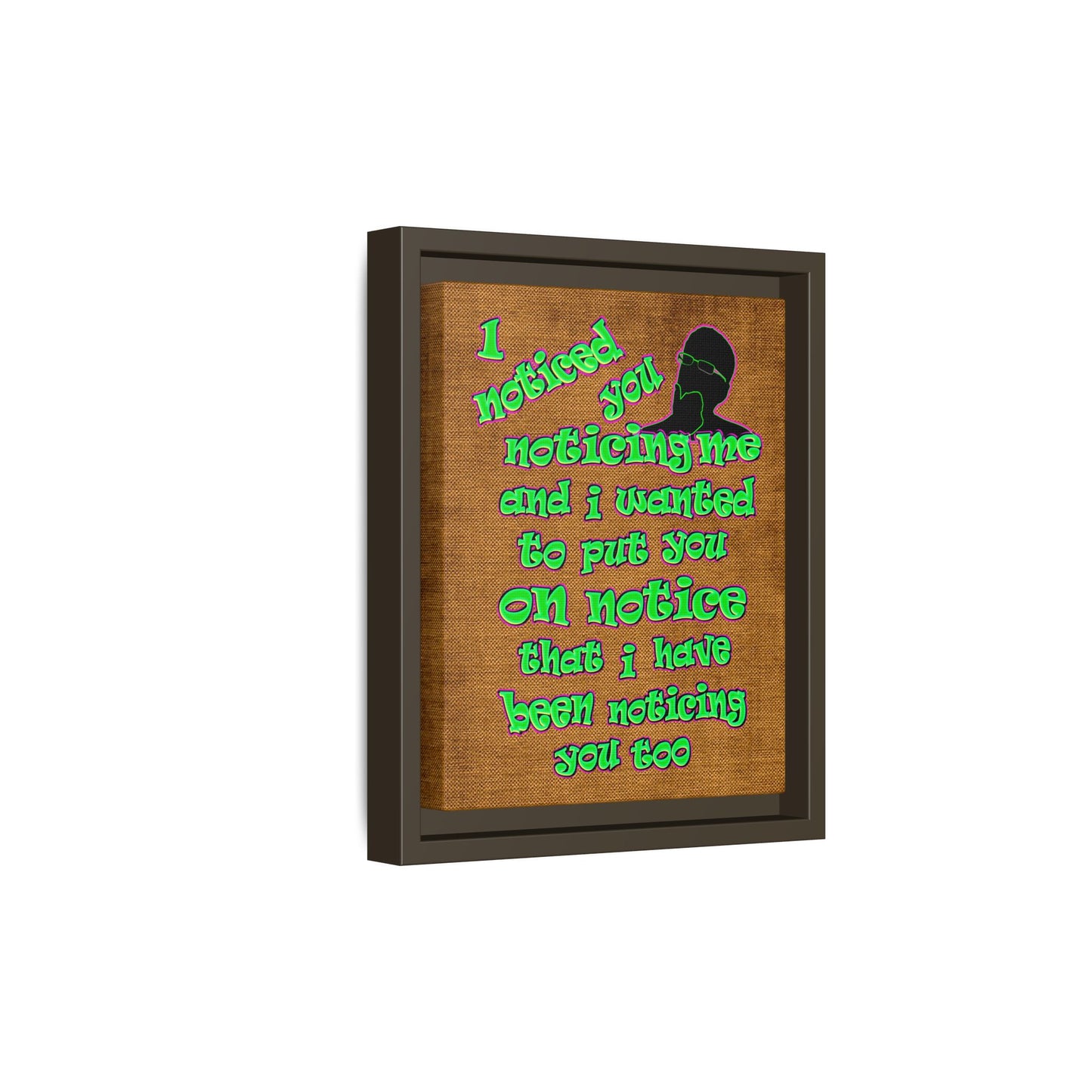 noticed you noticing - framed canvas art (brown papyrus)