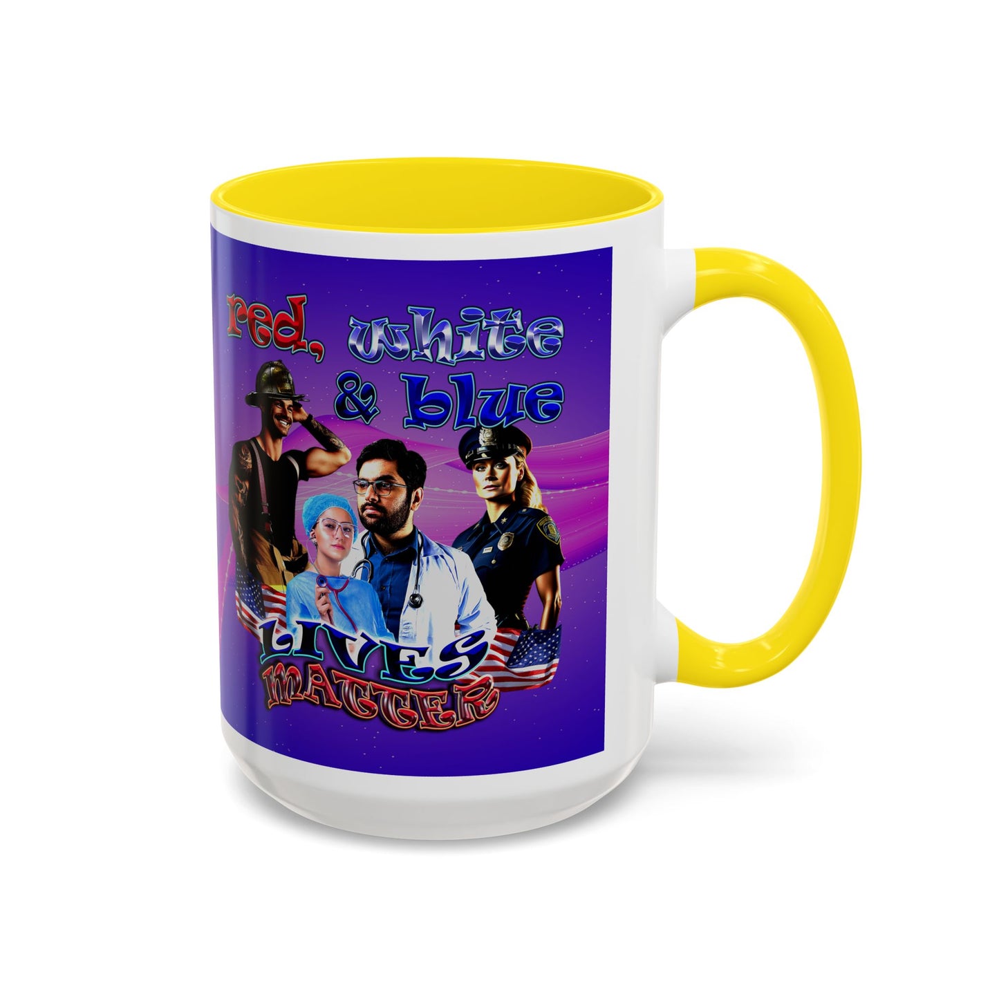 rw&b lives matter - Accent Mug (purple-pink wave)