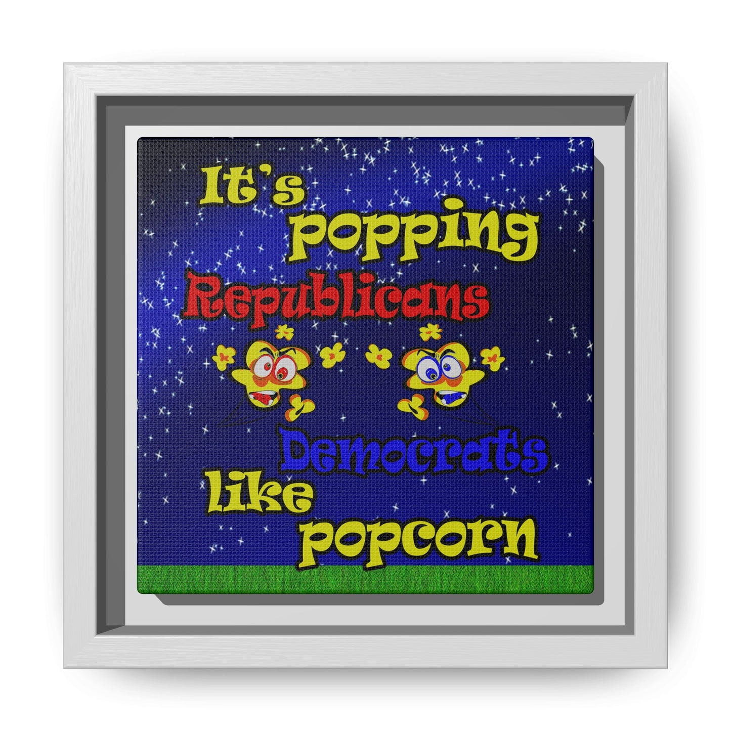 popping like popcorn - framed canvas art ('snoops' background)