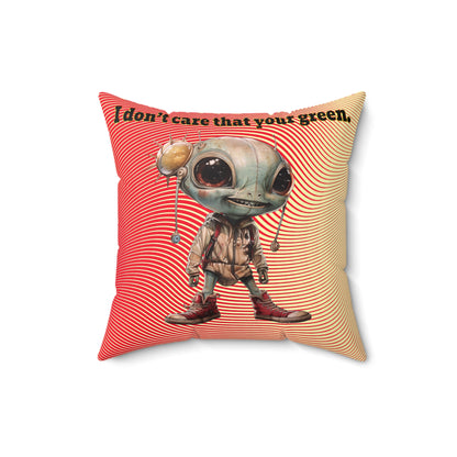 I don't care that your grey - Spun Polyester Square Pillow - (yellow-orange wave)