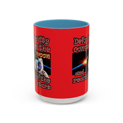 defy conquer reach - Accent Mug (red)