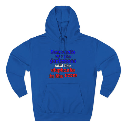 donkeys and elephants - Three-Panel Fleece Hoodie