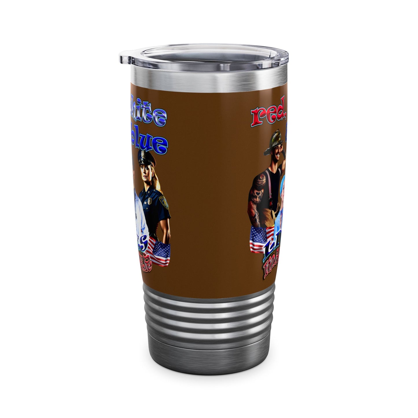 rw&b lives matter - Ringneck Tumbler, 20oz (brown)