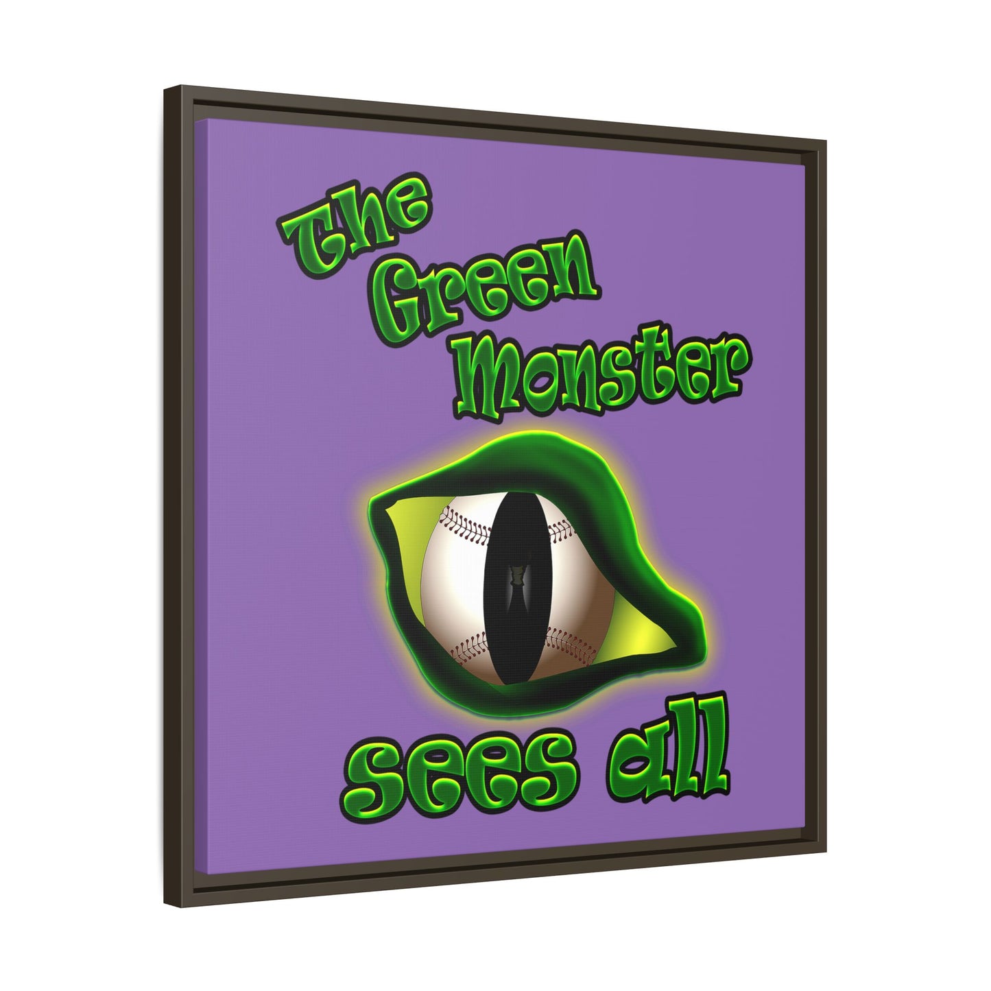 green monster - framed canvas art (light purple)