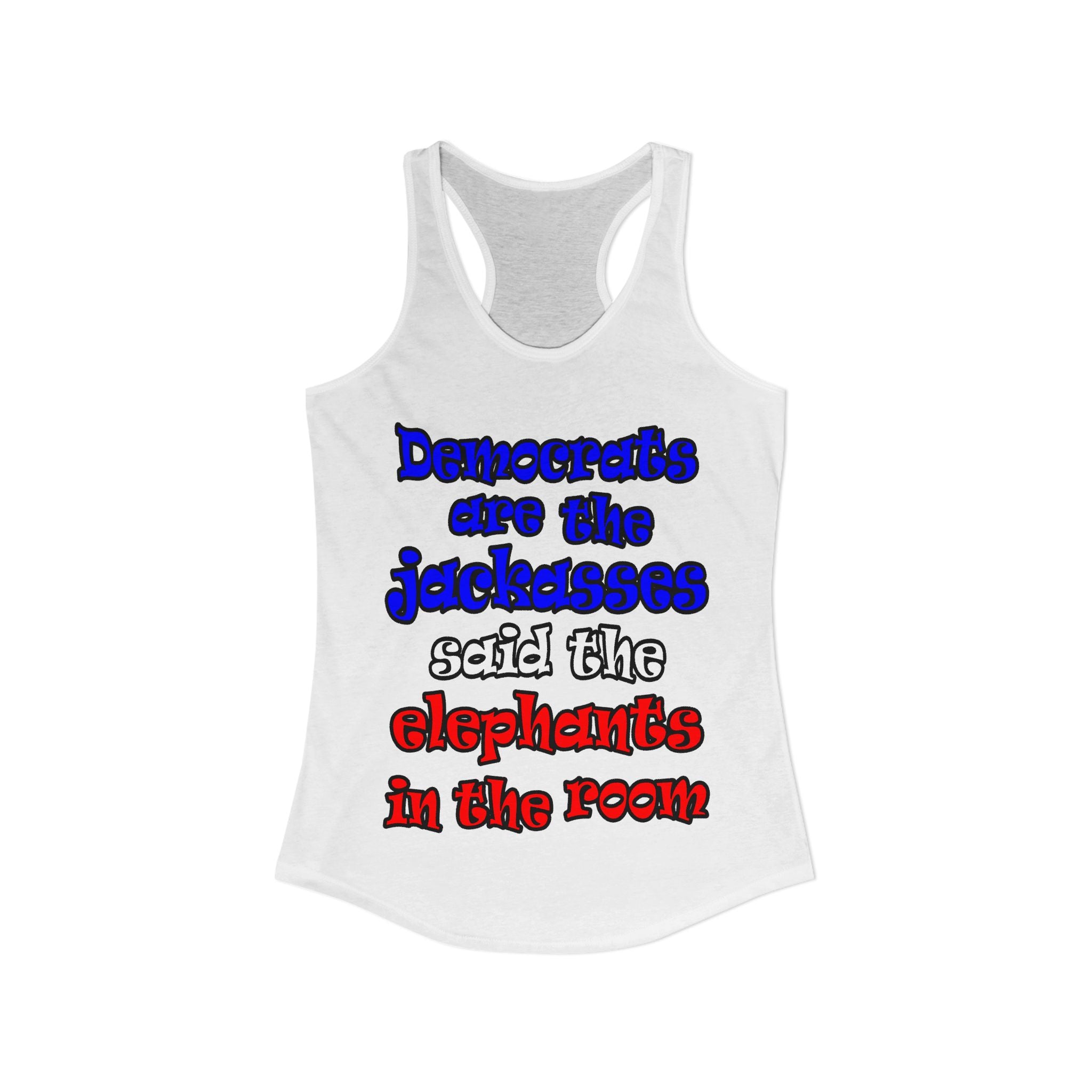 donkeys and elephants - Women's Ideal Racerback Tank