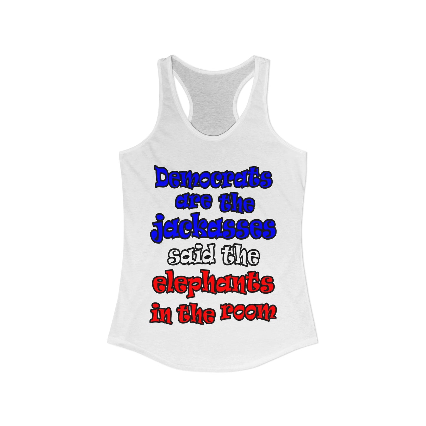 donkeys and elephants - Women's Ideal Racerback Tank