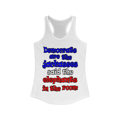 donkeys and elephants - Women's Ideal Racerback Tank