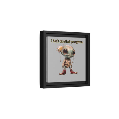 I don't care that your green - framed canvas art (light grey)