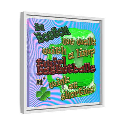 celtics logo - framed canvas art (light blue-purple wave)